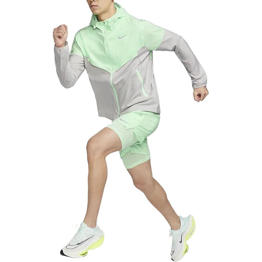 Куртка Nike Windrunner Repel Running, зеленый/серый — фото 3