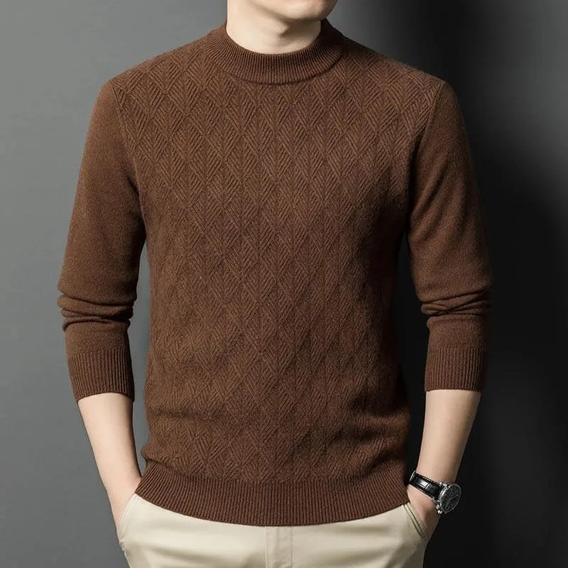 Мужской повседневный свитер с воротником-стойкой Slim Fit — фото 2