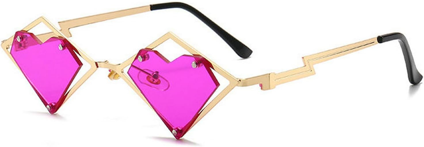 

Солнцезащитные очки COTIA без оправы в форме сердца в стиле хип-хоп, женские и мужские, с нестандартной металлической оправой, градиентный дизайн, ретро-стиль для вечеринок, Purple