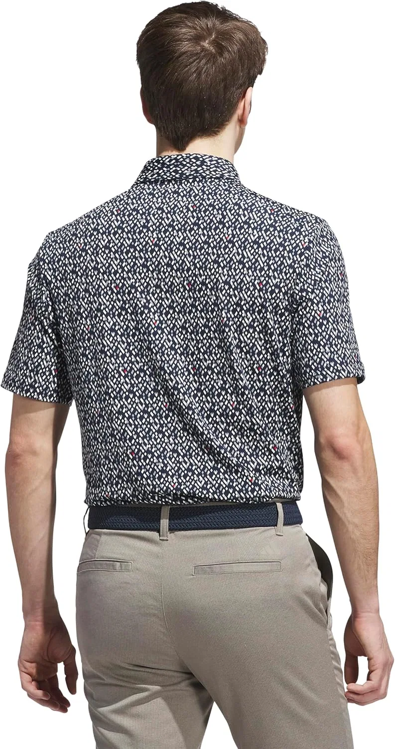 Футболка-поло Adidas Men's Ultimate365 Micro Argyle, темно-синий/белый — фото 4