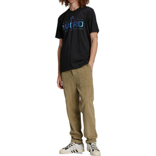 Футболка adidas real Madrid Alphabet Printing Casual Short Sleeve Black, мультиколор — фото 3