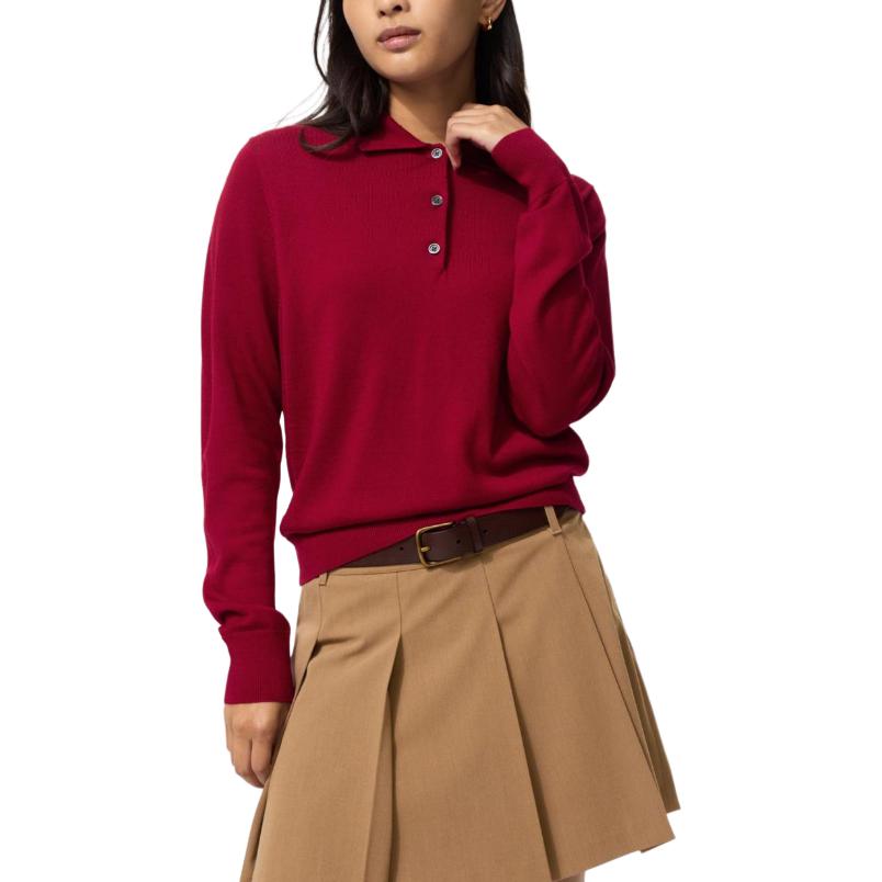 

Женская поло красного цвета UNIQLO, красный