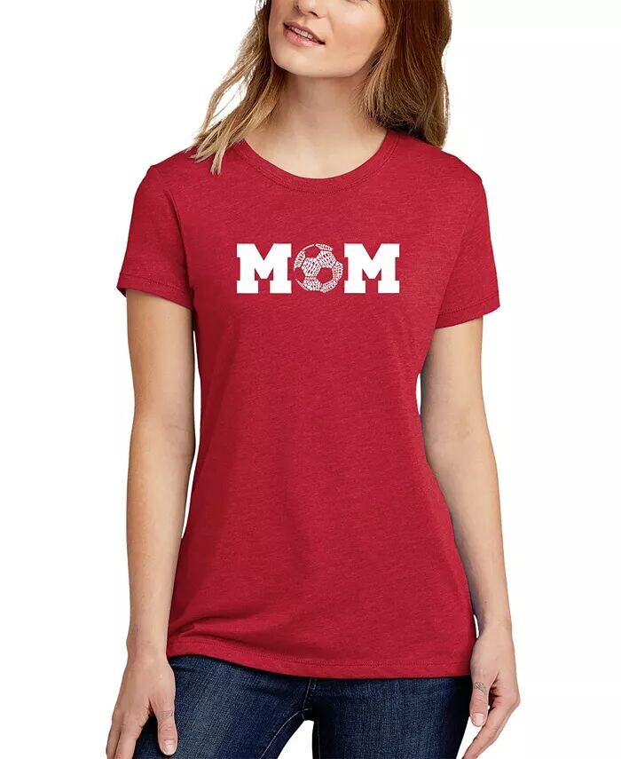 

Женская футболка Soccer Mom Premium Blend Word Art LA Pop Art, красный
