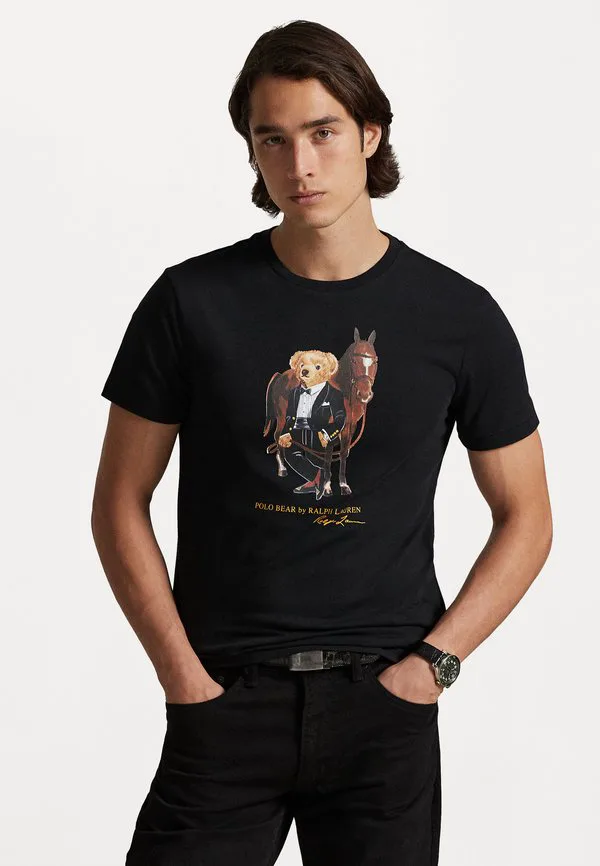 Футболка с принтом медведя в стиле поло к китайскому новому году Polo Ralph Lauren, Black