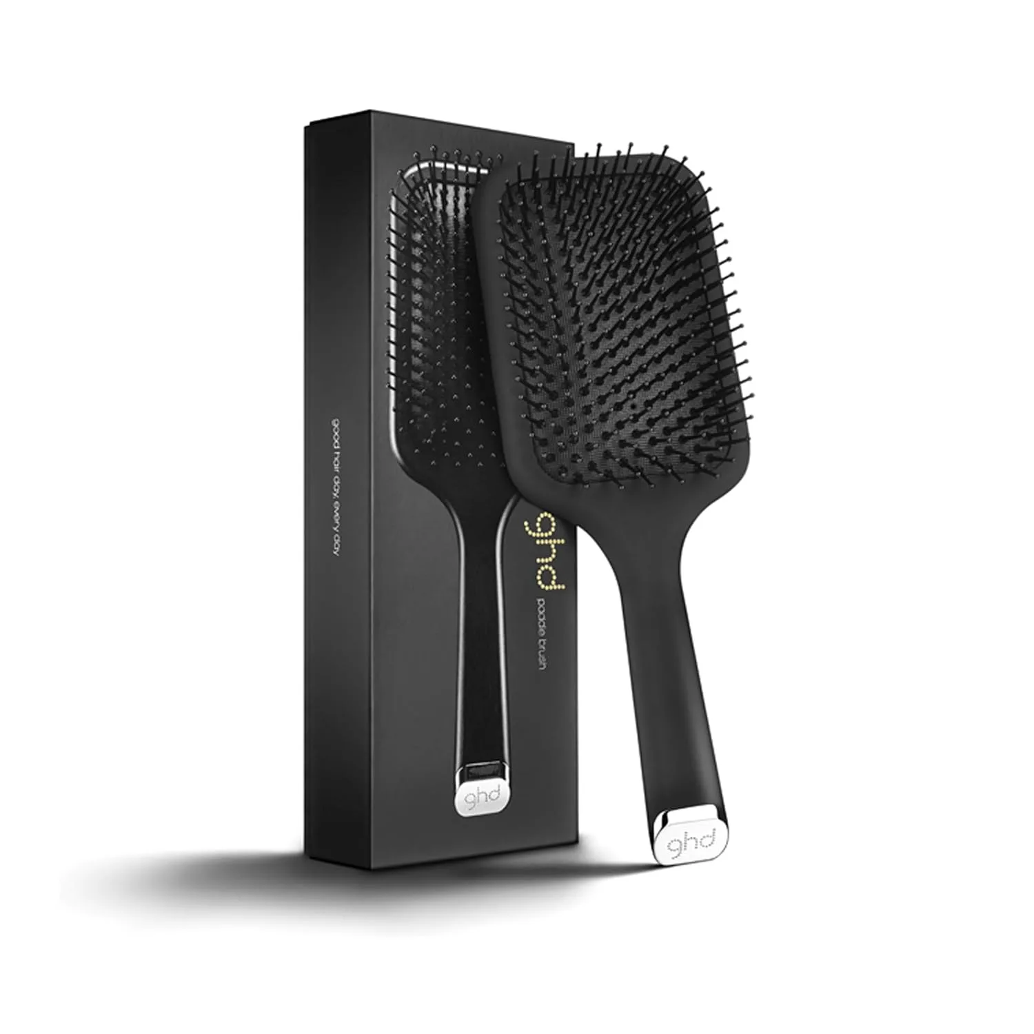 Керамические круглые щетки ghd с вентиляцией Радиальная щетка + паддл-щетка + расческа для распутывания, Black — фото 2