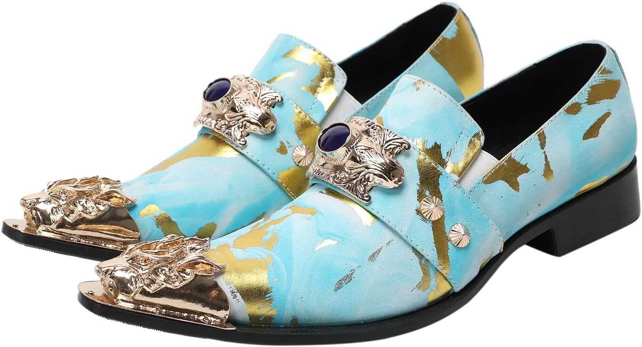 

Мужские классические туфли Santimon из замши и кожи, многоцветные с драконом, металлическим наконечником, одной застежкой, золотыми кристаллами и бусинами, свадебные формальные лоферы