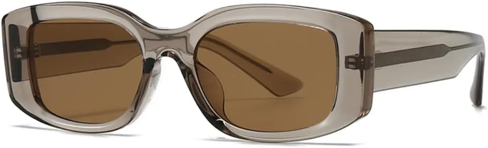 

Модные квадратные солнцезащитные очки Jelly Color для женщин с защитой от УФ-излучения UV400 и градиентом цвета "чай", а также для мужчин в стиле панк с заклепками TVTBBVV, C6 Gray Tea