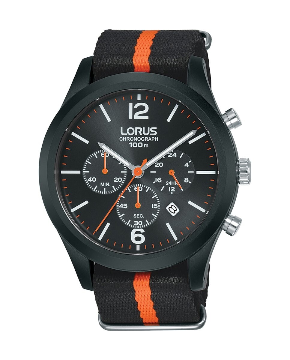 

Спортивные мужские часы из нейлона RT347HX9 с черным ремешком Lorus, черный
