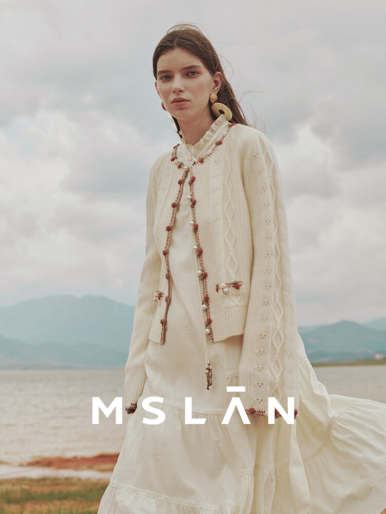 

Кардиган Mslan из шерсти мериноса для женщин, миндальный цвет