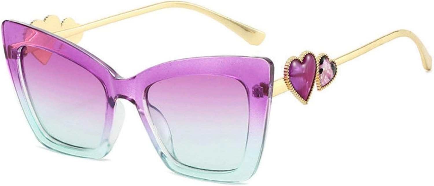 

Willochra Модные квадратные солнцезащитные очки «кошачий глаз» для женщин с градиентным переходом цвета, защита от ультрафиолета UV400, винтажные дизайнерские солнцезащитные очки в форме сердца, трендовые солнцезащитные очки, C5