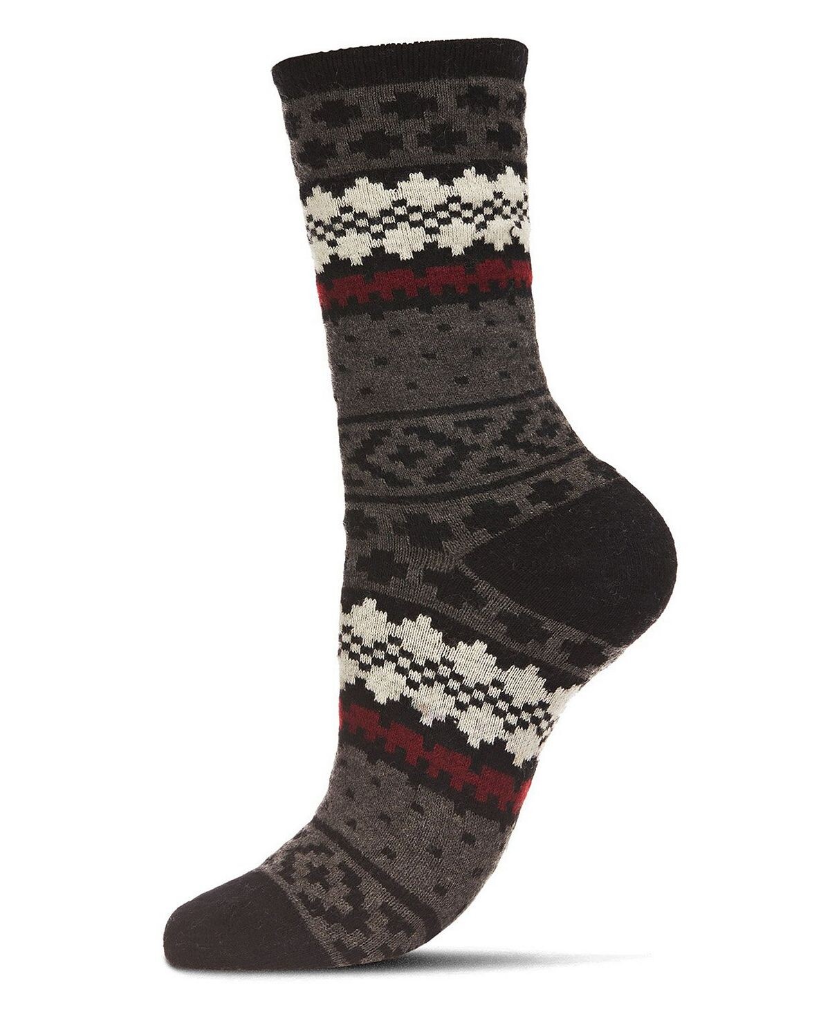 

Женские зимние носки Fairisle из смесового кашемира с круглым вырезом MeMoi, черный