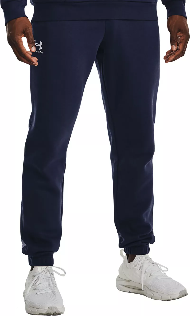 

Мужские флисовые джоггеры Under Armour Icon, цвет Midnight Navy/White