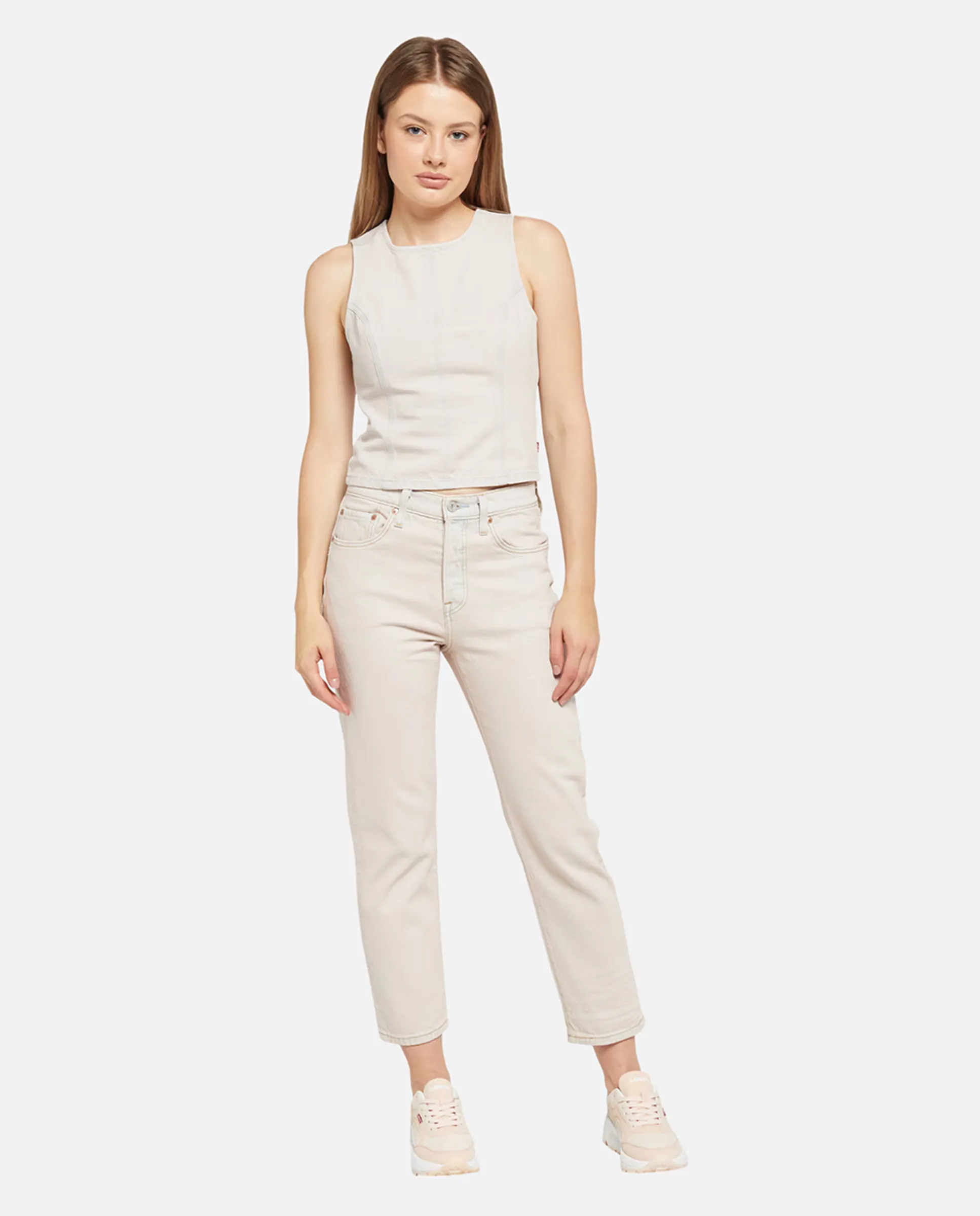 

Прямые джинсы 501 Crop для женщин с посадкой на бедрах Levi's, цвет Rosa claro