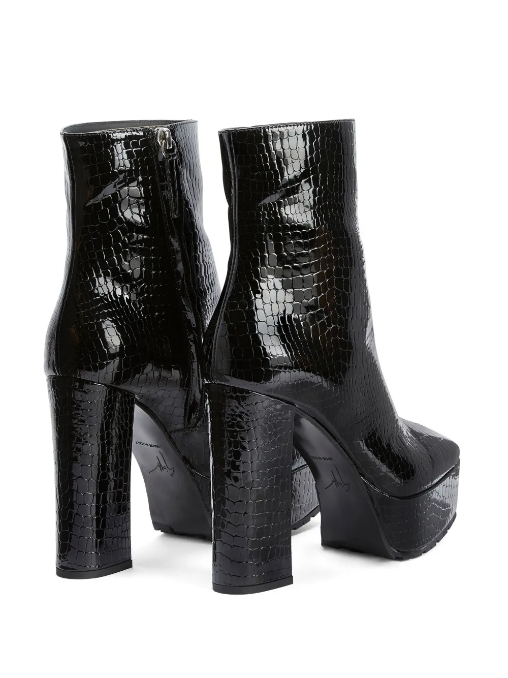 Ботильоны Morgana 120 с тиснением под кожу крокодила Giuseppe Zanotti, черный — фото 3