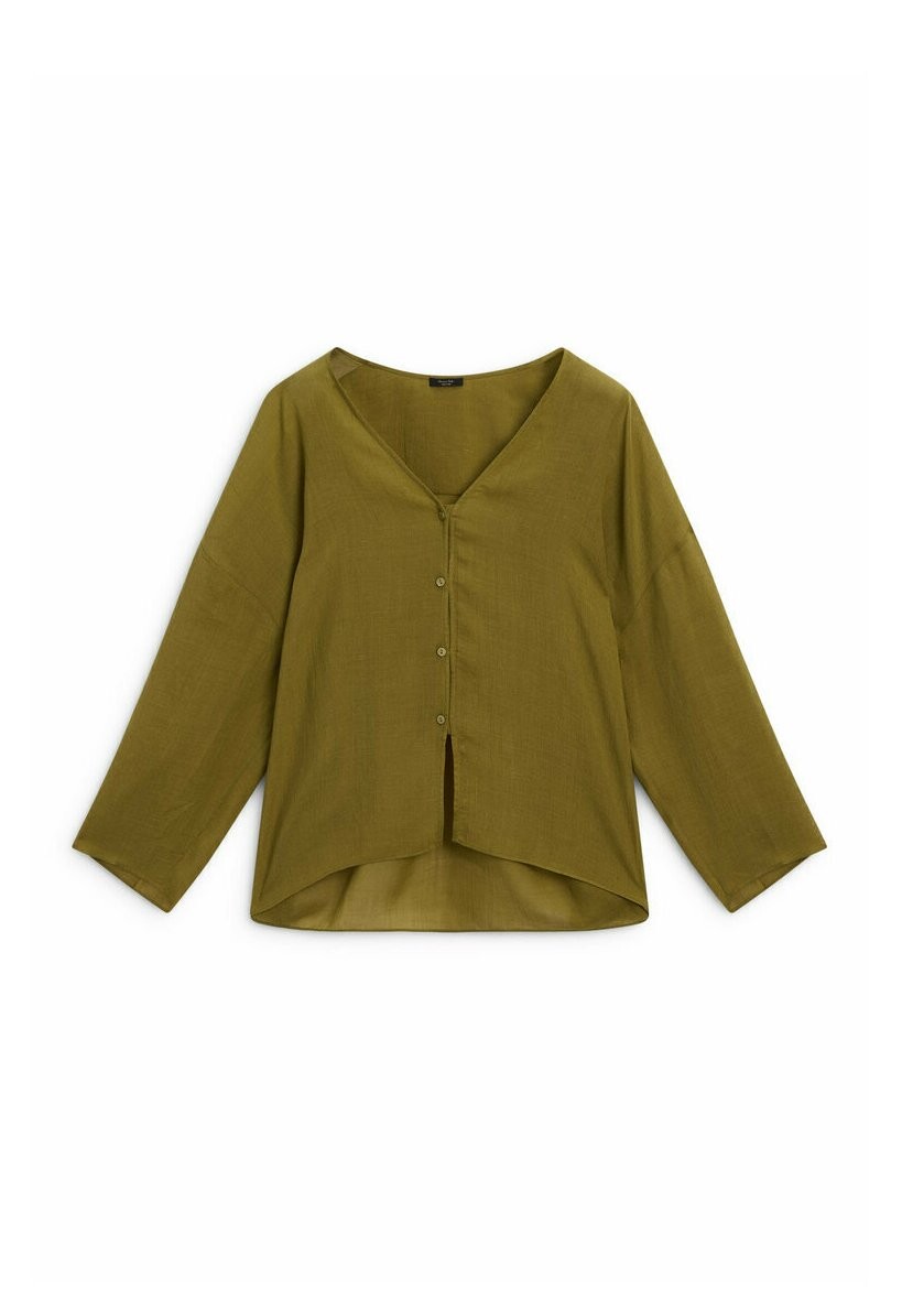 

Блуза V-NECK Massimo Dutti, зеленый