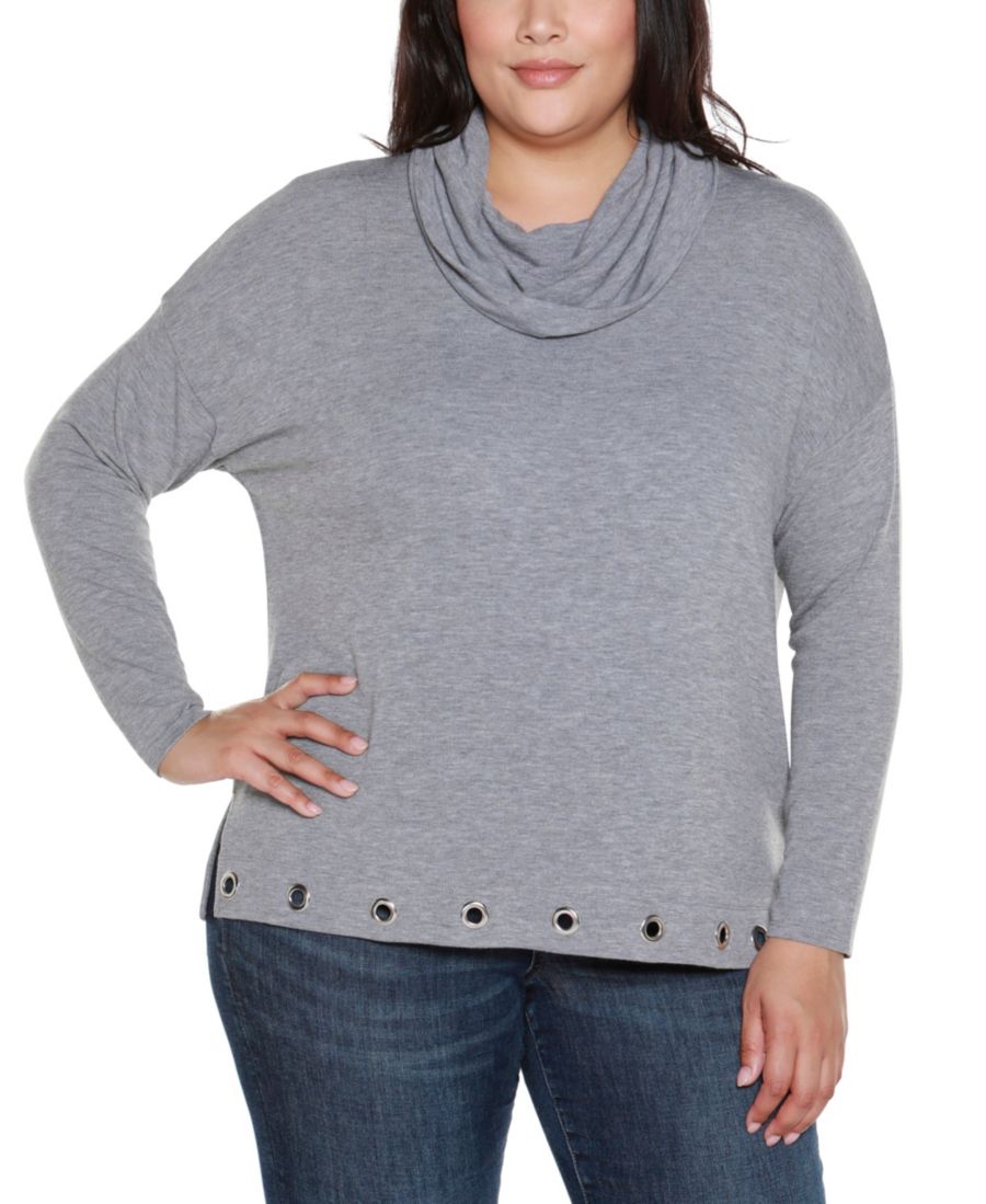 

Вязаный топ Hacci с воротником-хомутом больших размеров Belldini, Heather Grey, Silver