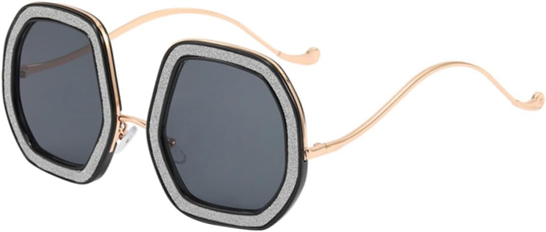 

Женские солнцезащитные очки Beaupretty большого размера в черной оправе с полностью серыми линзами, украшенные блестящими стразами, с защитой от УФ-излучения, идеально подходят для отдыха на природе, пляжа и отпуска, Grey