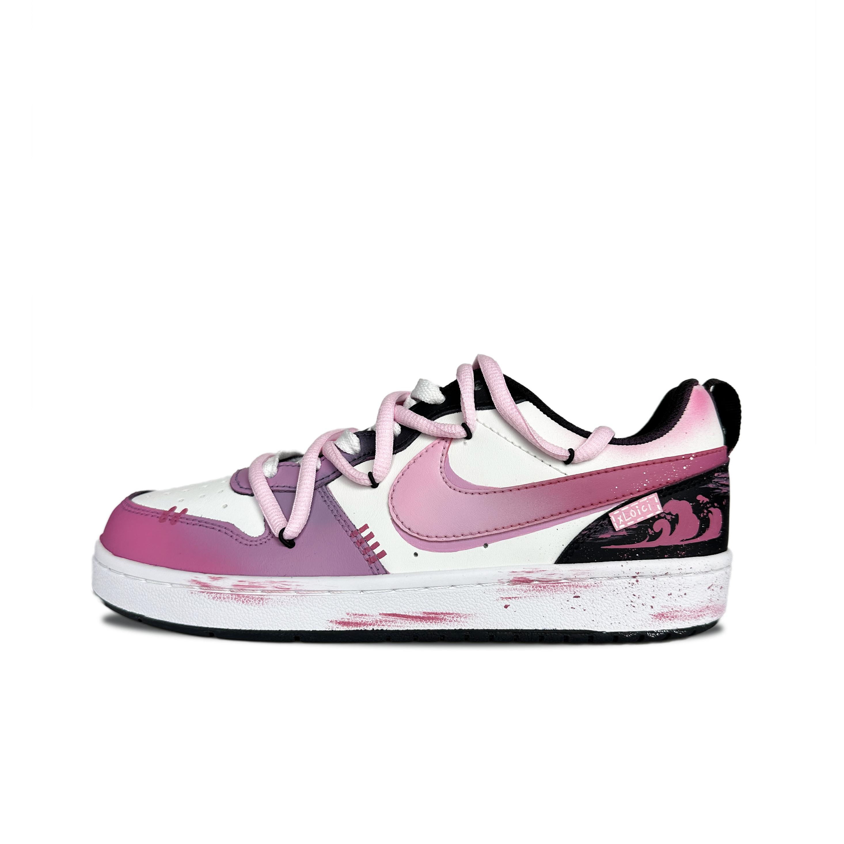 

Кроссовки Nike Court Borough Skateboarding Shoes Women's Low-top White/black/pink, розовый