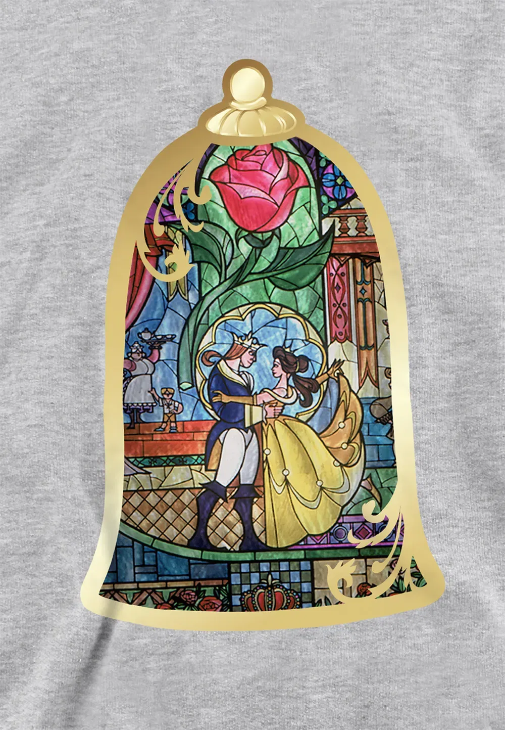 Детская худи с принтом Disney Beauty And The Beast, серый — фото 2
