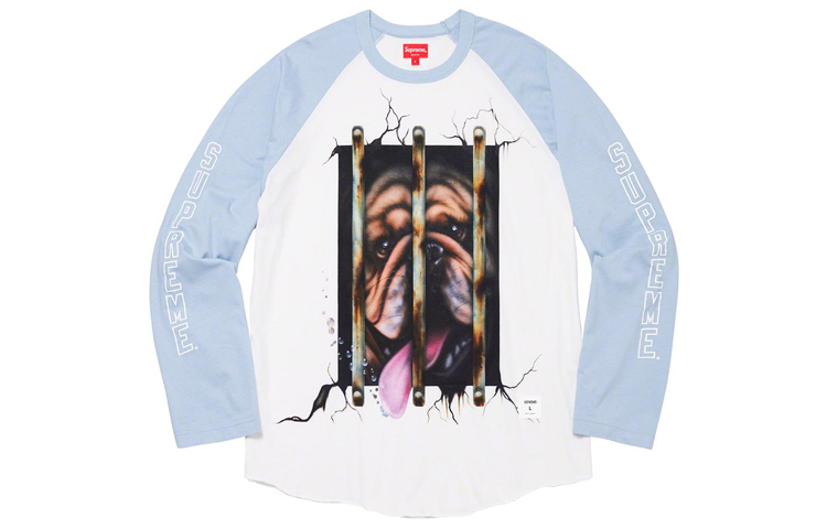 

Топ с длинными рукавами реглан для собак Supreme, черный/белый