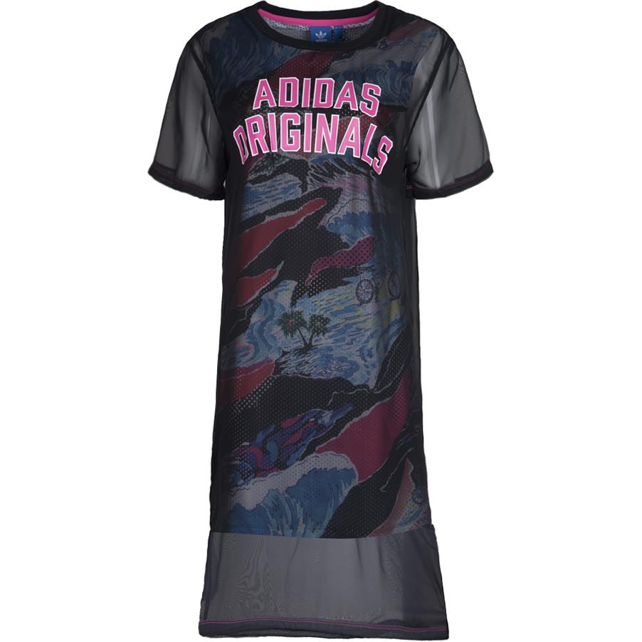 

Клевер серия Короткий рукав Платье Женское Черный Adidas Originals