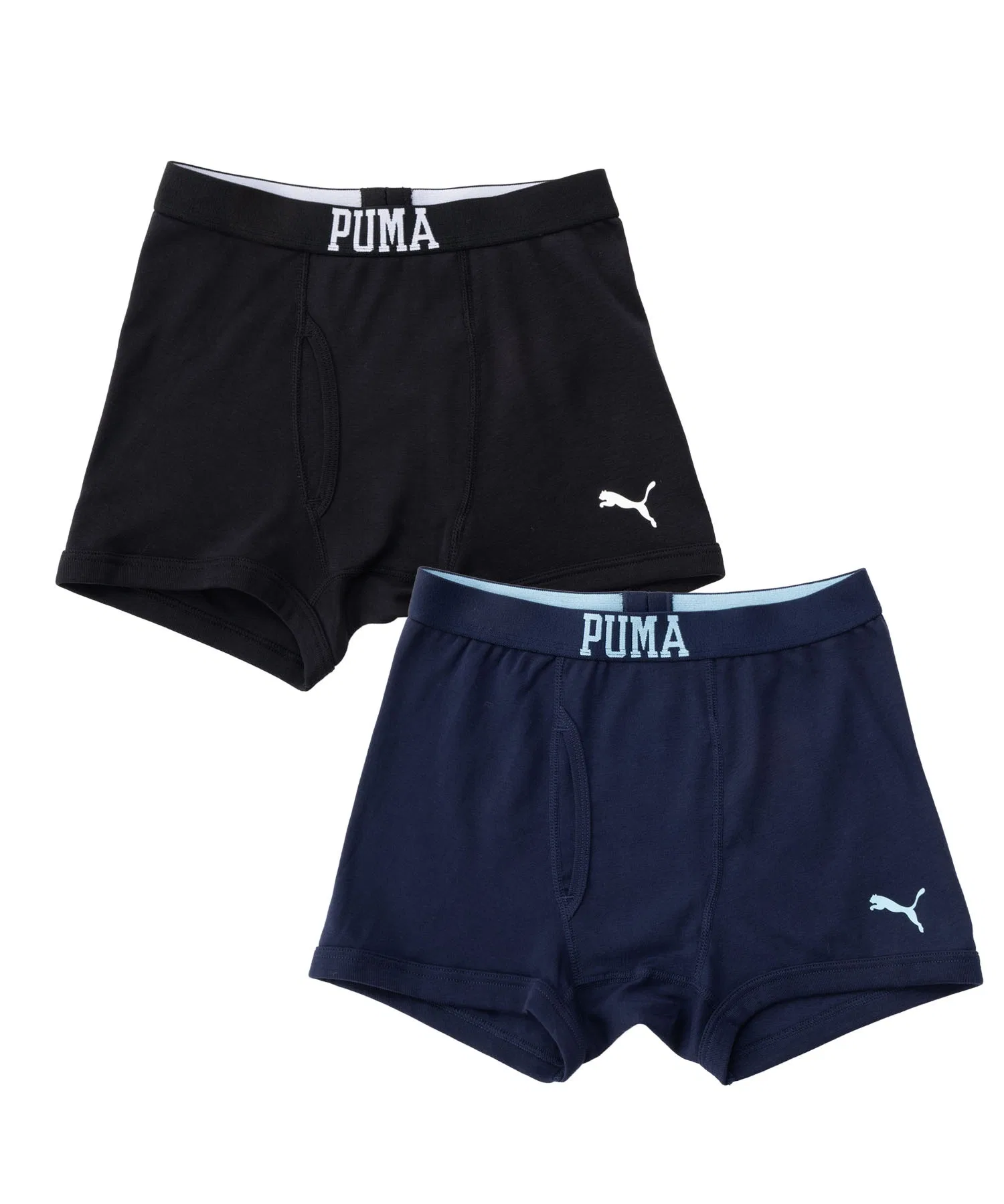 Детские боксеры PUMA, хлопок, с застежкой спереди, комплект из 2 штук, логотип бренда, удобное нижнее белье (трусы/плавки).