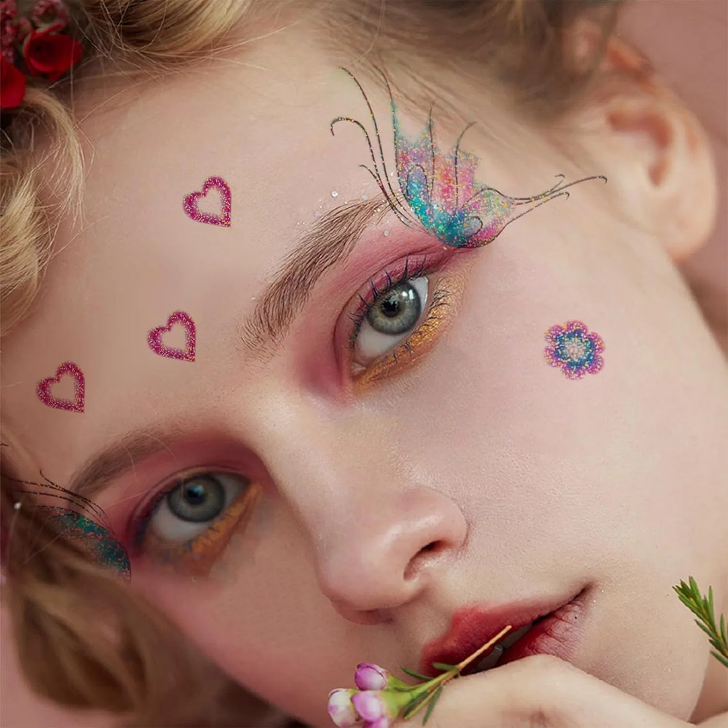 Набор из 10 листов временных татуировок для лица «Glitter Fairy Makeup Set» от BelleVive Bellevive — фото 4
