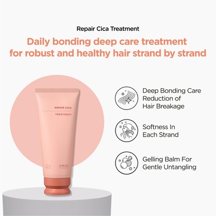 Маска для волос Repair Cica Hair Mask - восстанавливает, укрепляет и питает волосы. Amos Professional — фото 3