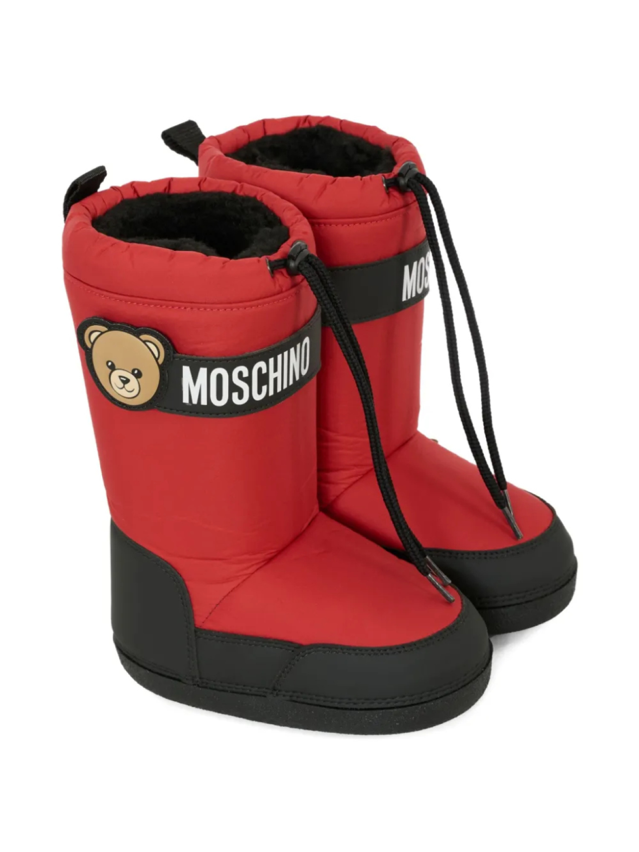 

Зимние ботинки Moschino Kids с рисунком Тедди, красный