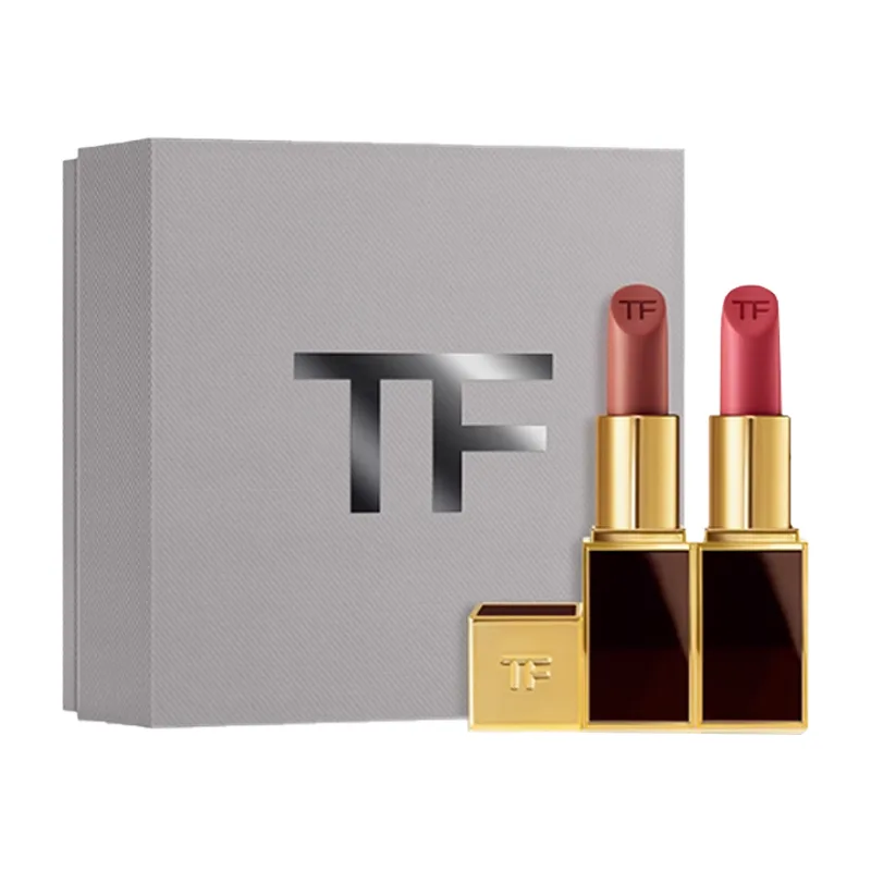 TOM FORD Подарочный набор помады TF в черном тюбике, сатиновая текстура, легко наносится, 3,5 г*2, Black Tube 06+16 — фото 4