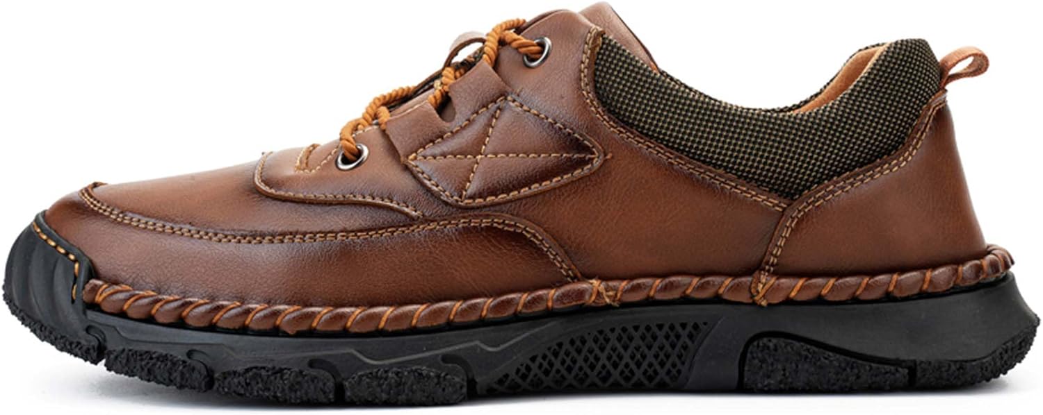 

Мужские премиальные повседневные кожаные кроссовки, прогулочные туфли, обувь для вождения, кроссовки, удобные, мягкие, противоскользящие Vtiao, коричневый