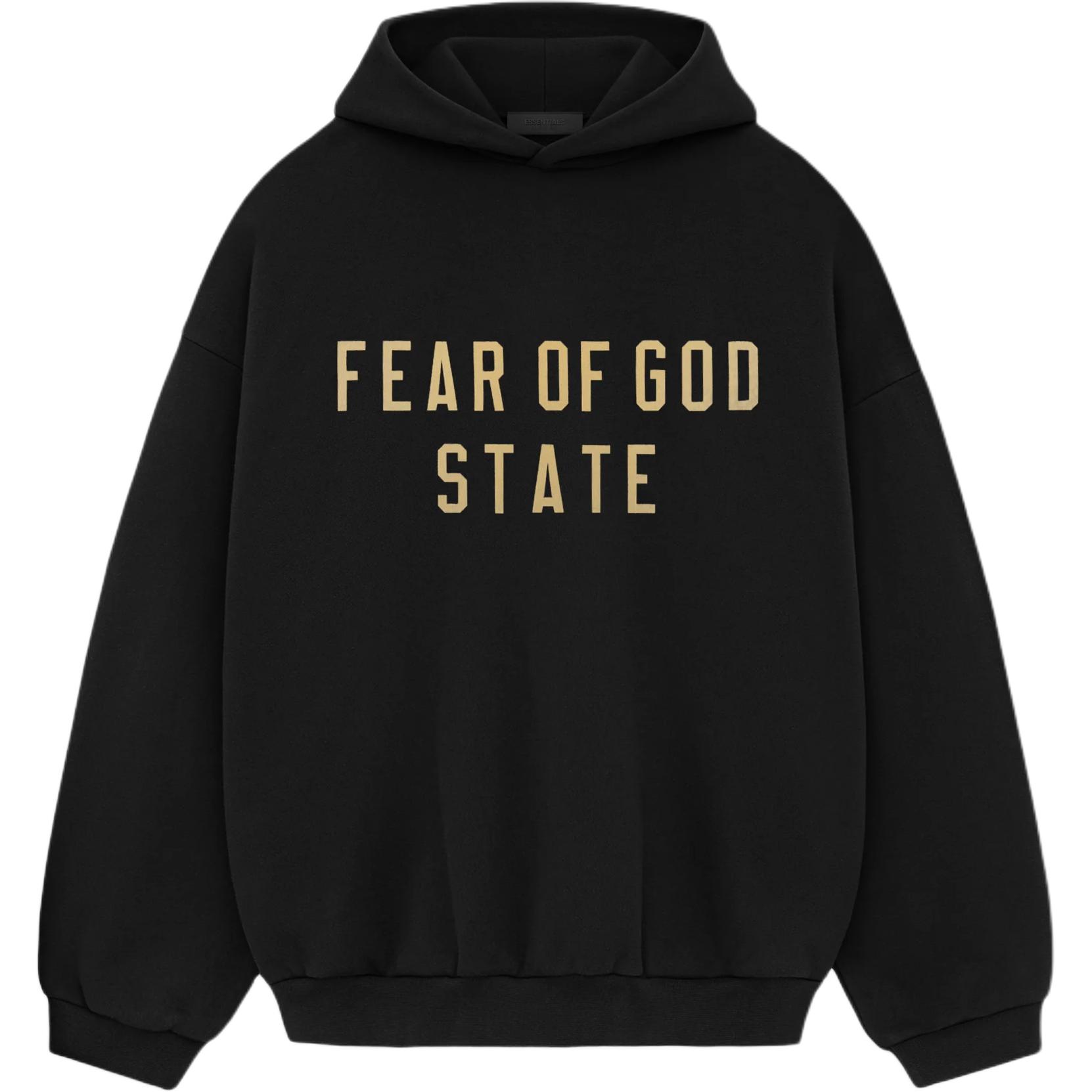 Толстовка с капюшоном из флиса Fear Of God Essentials, цвет Обсидиановый черный/Черный — фото 2