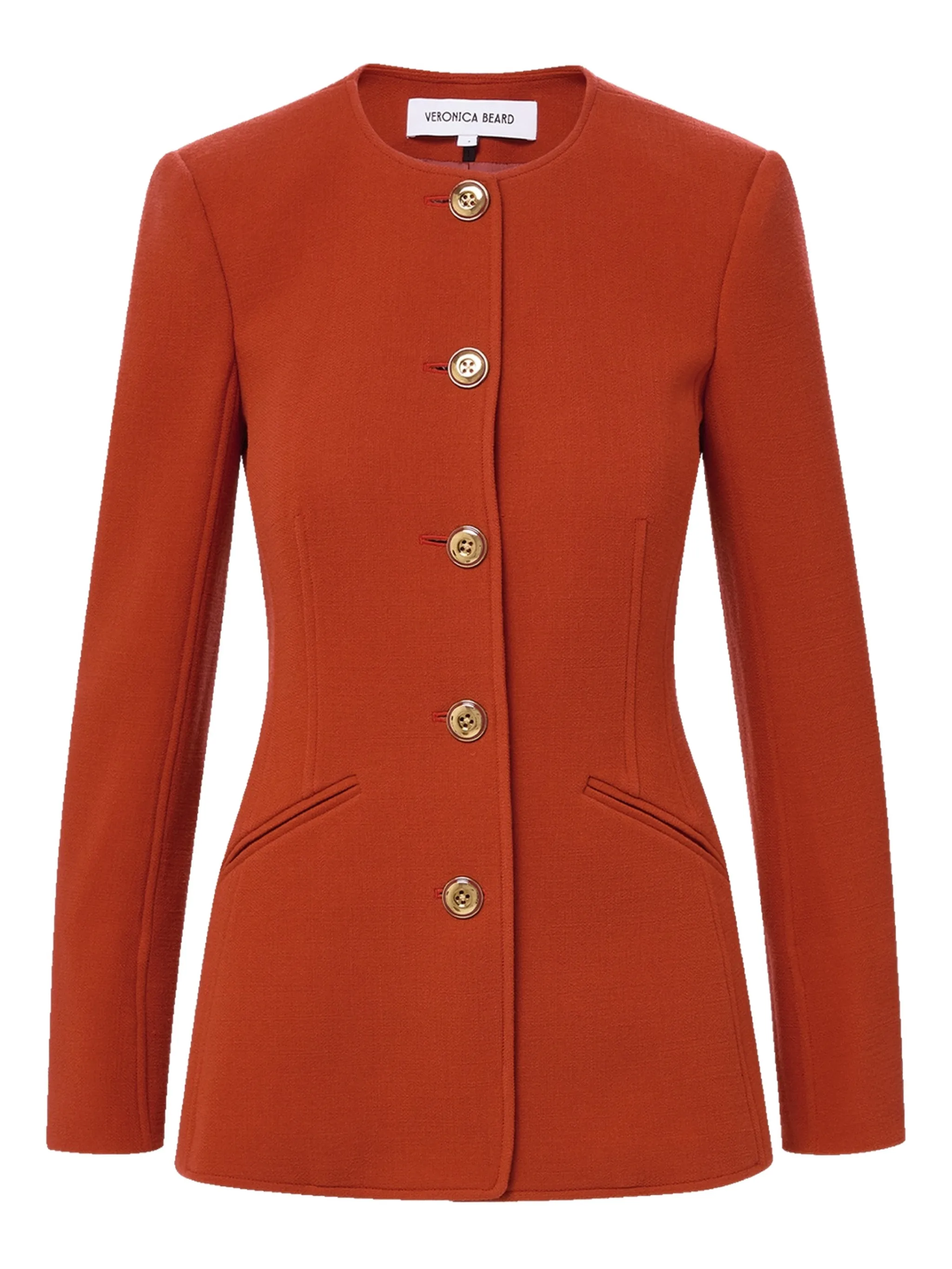 

Жакет Jessup без воротника Veronica Beard, красный
