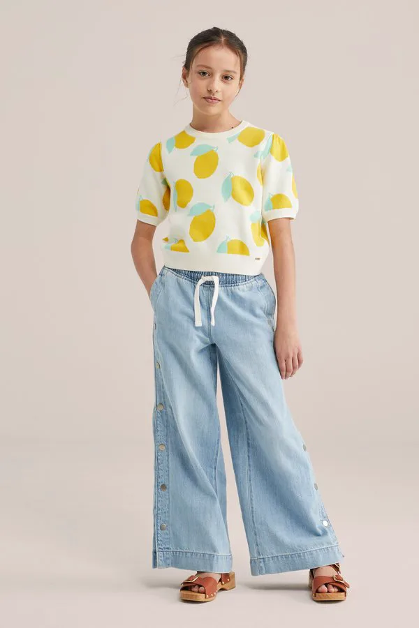 Вязаная базовая футболка We Fashion, Off-White