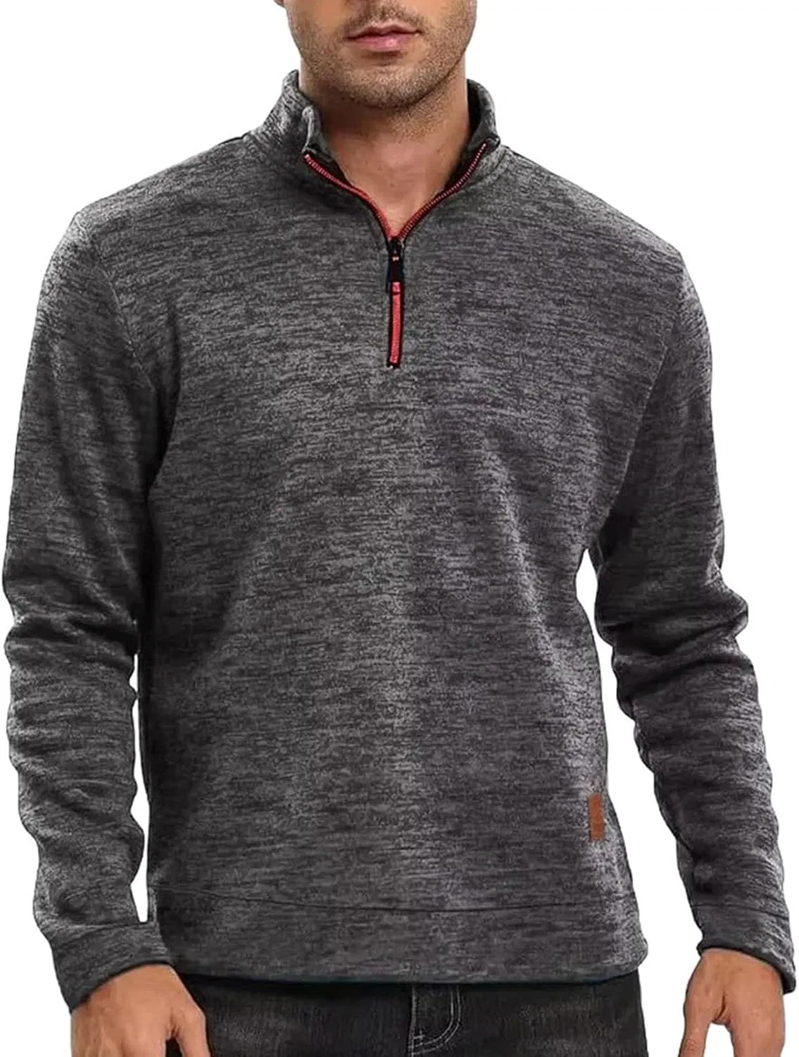 Худи мужское на молнии, Stand Collar, Dark Gray