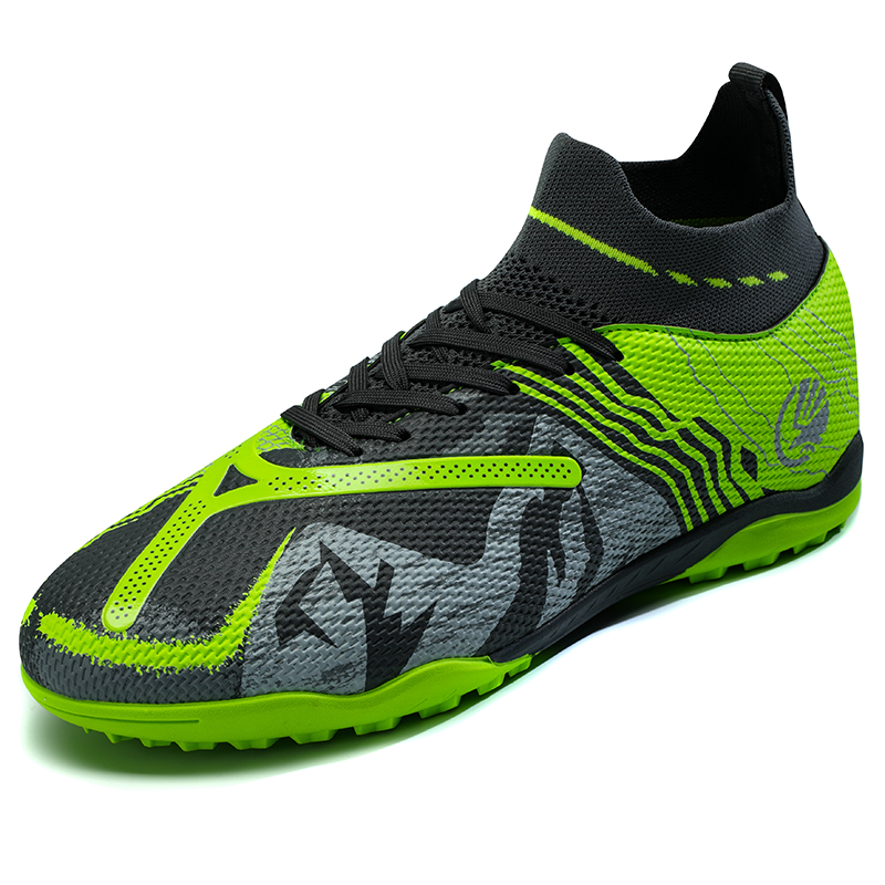 

Футбольные бутсы детские, подростковые, противоскользящие и дышащие, с высоким верхом QIUTEXIONG, серый/зеленый