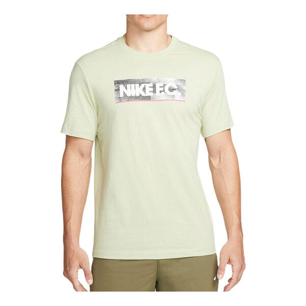 

Футболка Nike F.C. Logo Printing Solid Color Sports Round Neck Short Sleeve Green, мультиколор