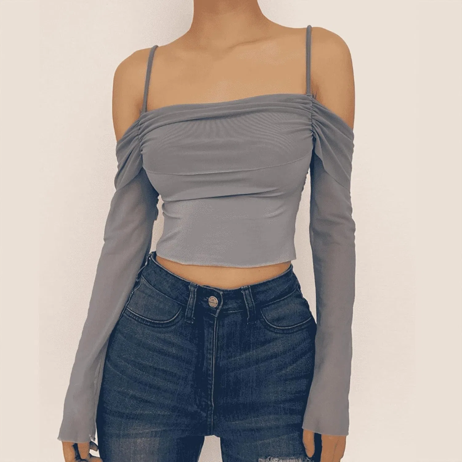 Блуза, женская Knit Vest 2 Piece Set, серый — фото 2