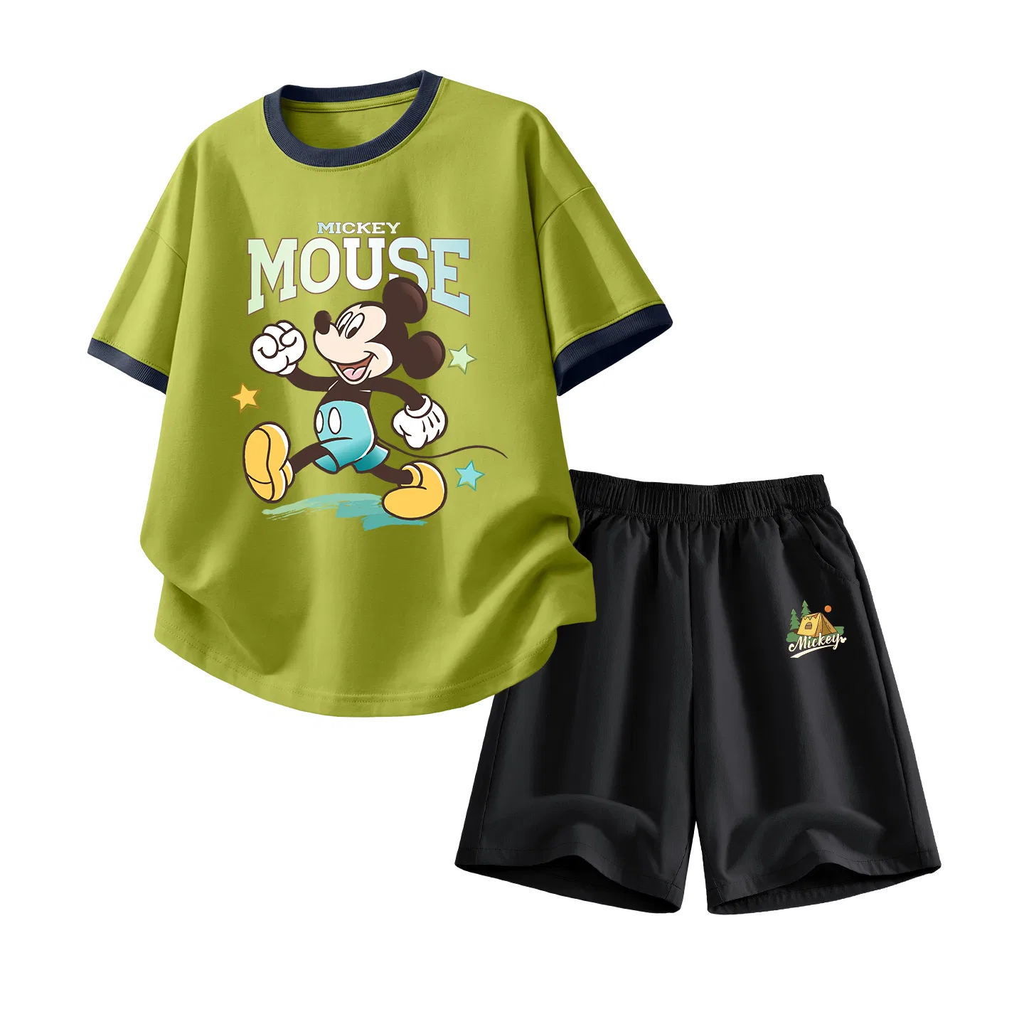 Спортивный костюм для детей Disney с круглым логотипом Mickey Mouse, кремово-синий — фото 3