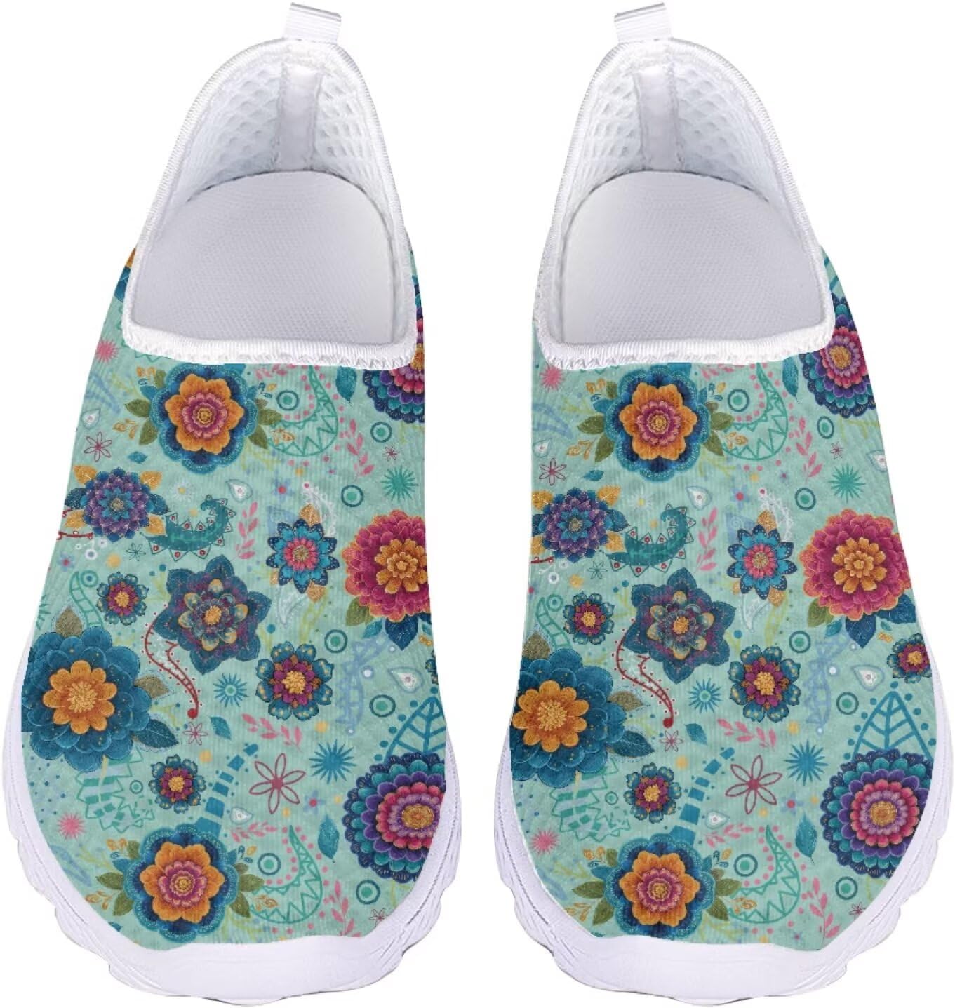 

Кроссовки Jeiento Slip On для женщин и мужчин с широким носком, легкие спортивные кроссовки из сетки, женские мягкие слипоны, Daisy Flower