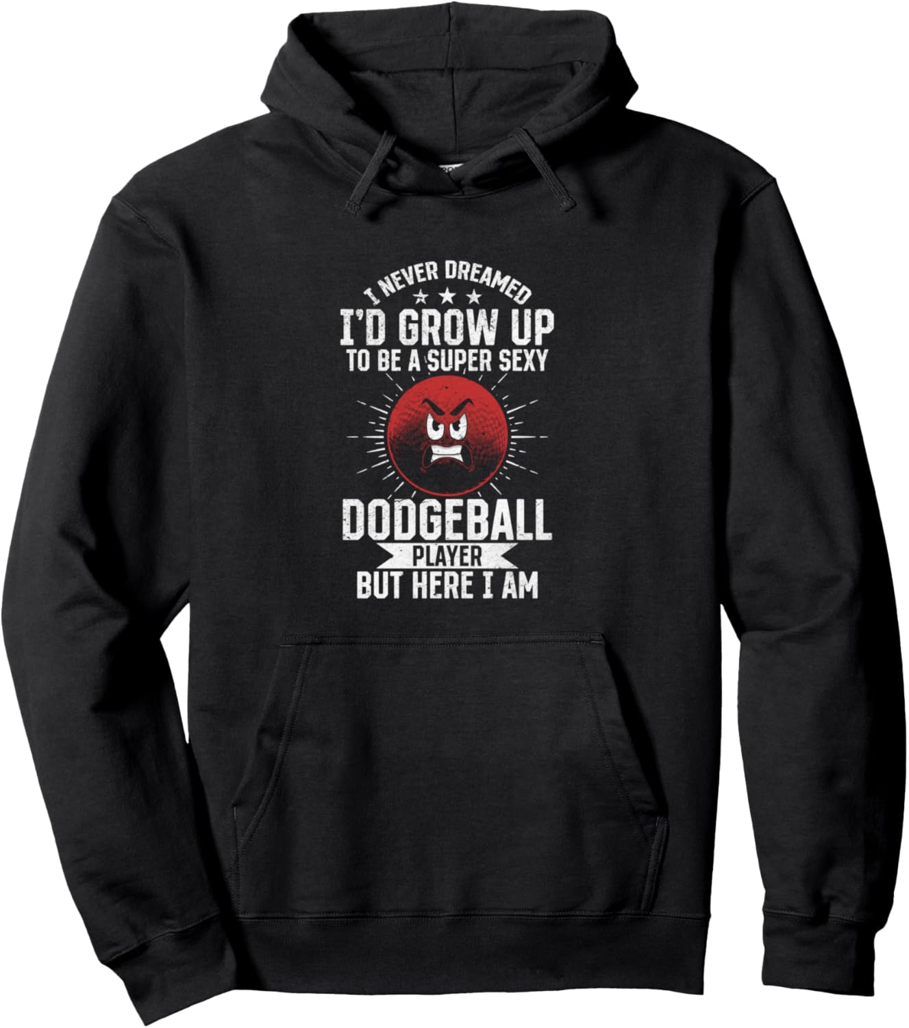 

Суперсексуальная толстовка с изображением игрока в вышибалы Playing Dodgeball Game Dodgeball Player, черный