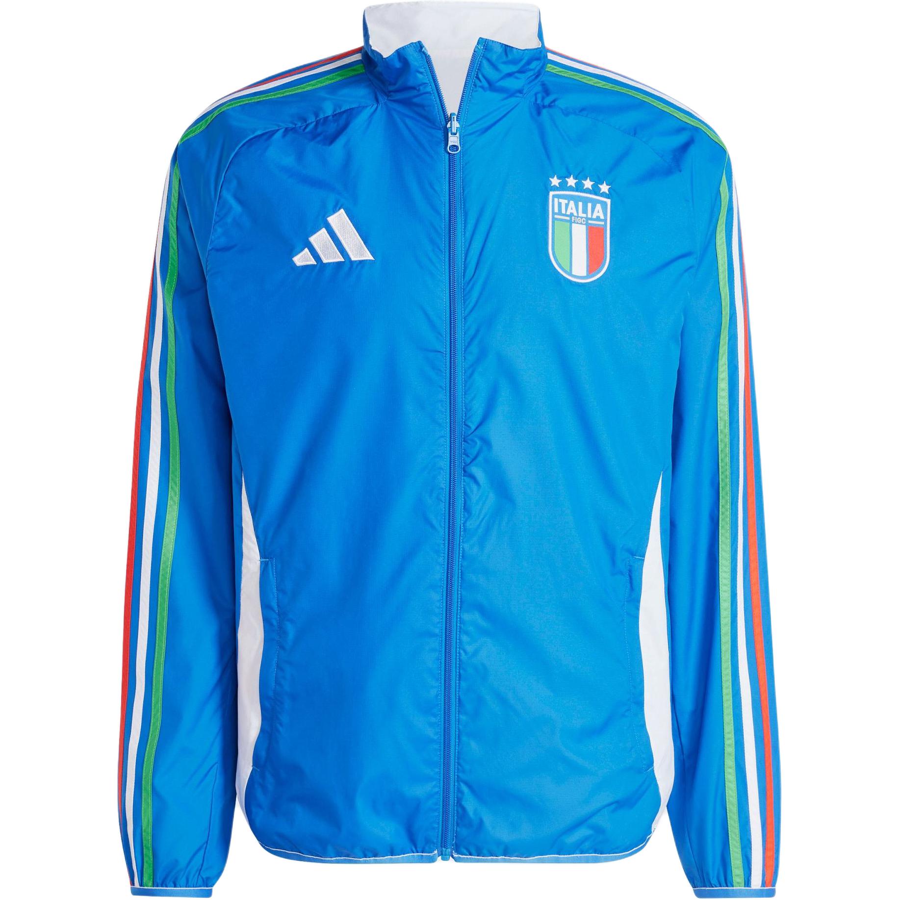 Adidas Реверсивная футбольная куртка Anthem, Blue/White — фото 3