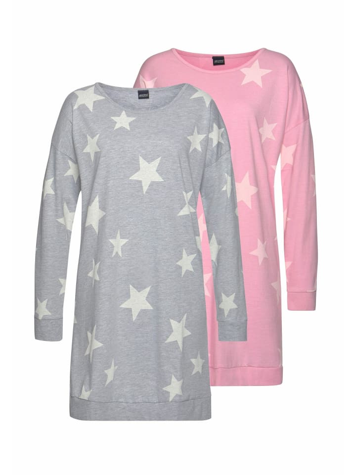 

Ночная рубашка розового и серого цветов ARIZONA