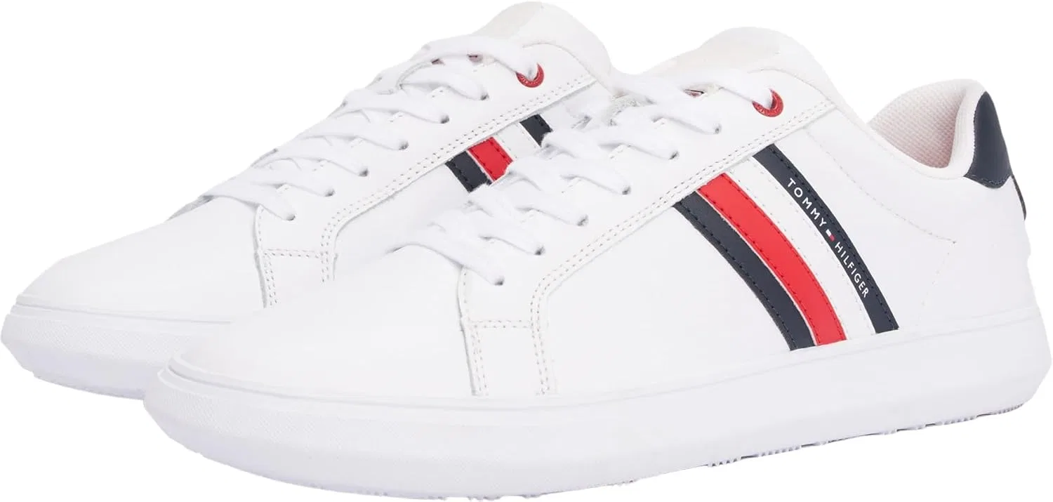 Мужские кроссовки Tommy Hilfiger с низкой подошвой, кожаные, White — фото 4