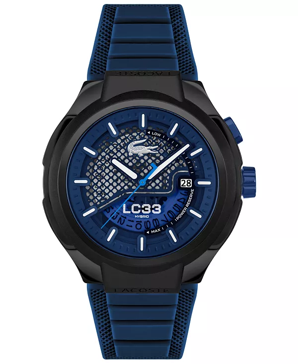 

Мужские гибридные автоматические часы LC33 с синим силиконовым ремешком, 44 мм Lacoste, blue