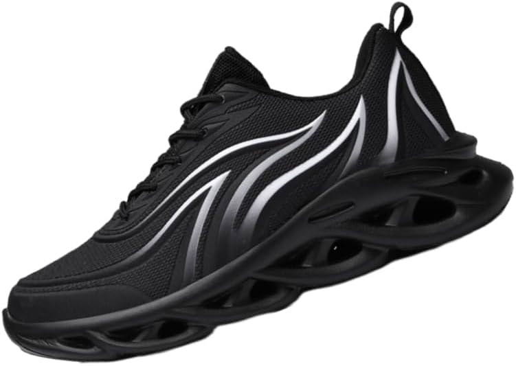 

Мужские модные спортивные кроссовки большого размера, повседневные, легкие и дышащие, подходят для уличных баскетбольных игр, беговые кроссовки Hoalox, черный