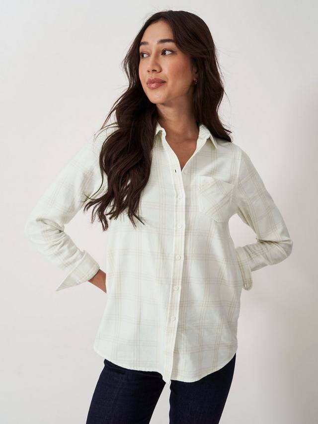

Рубашка из хлопка в клетку Crew Clothing, цвет Oatmeal