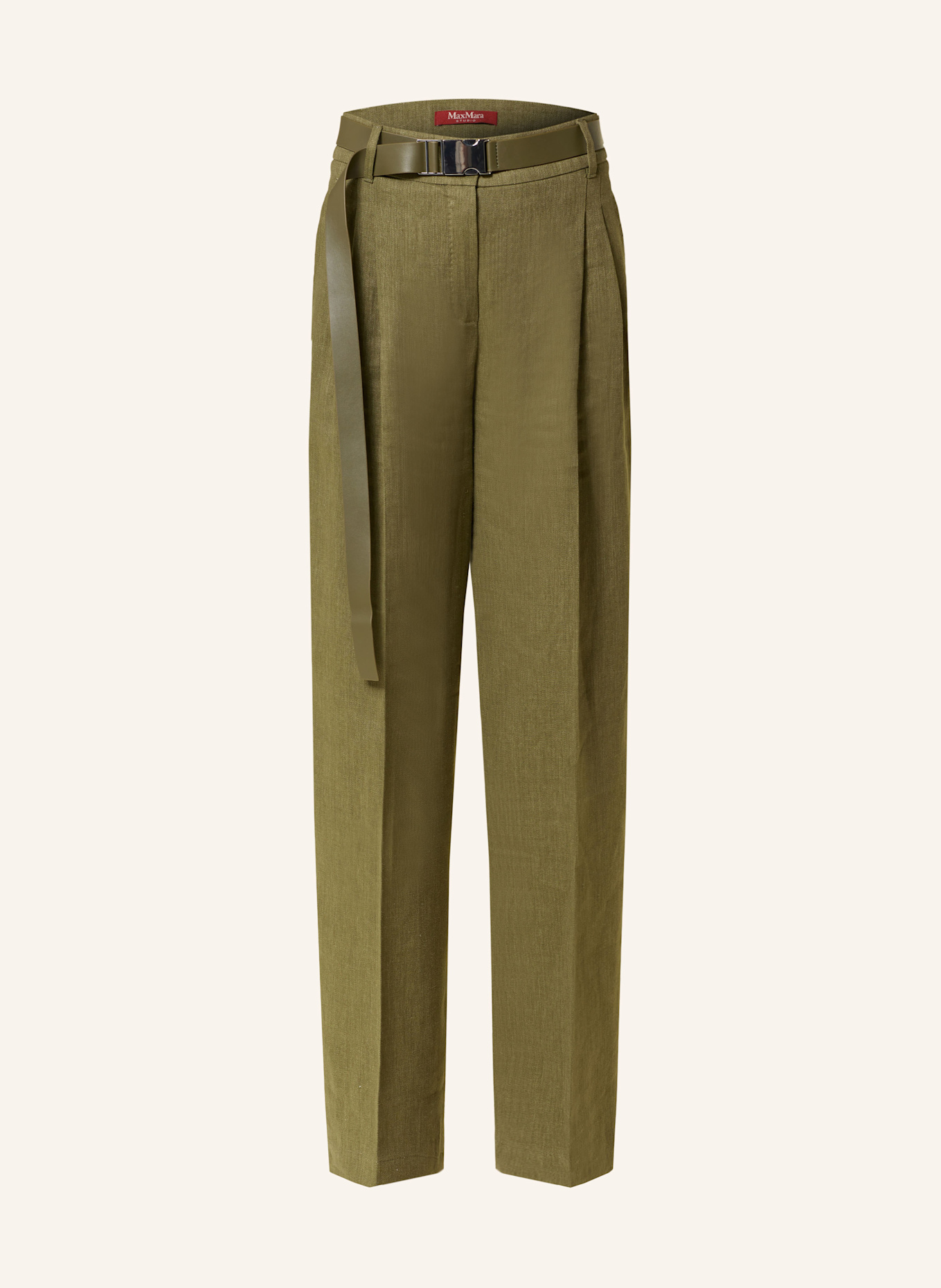 

Брюки из сиамского льна Max Mara Studio, хаки