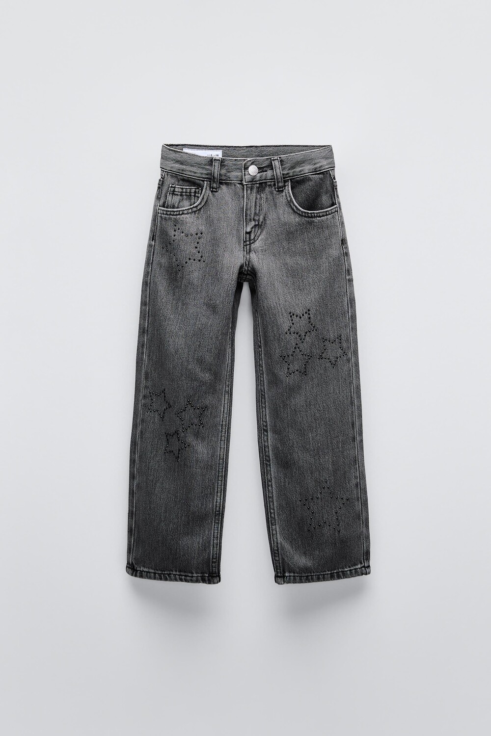 

Прямые джинсы со звездами ZARA, черный