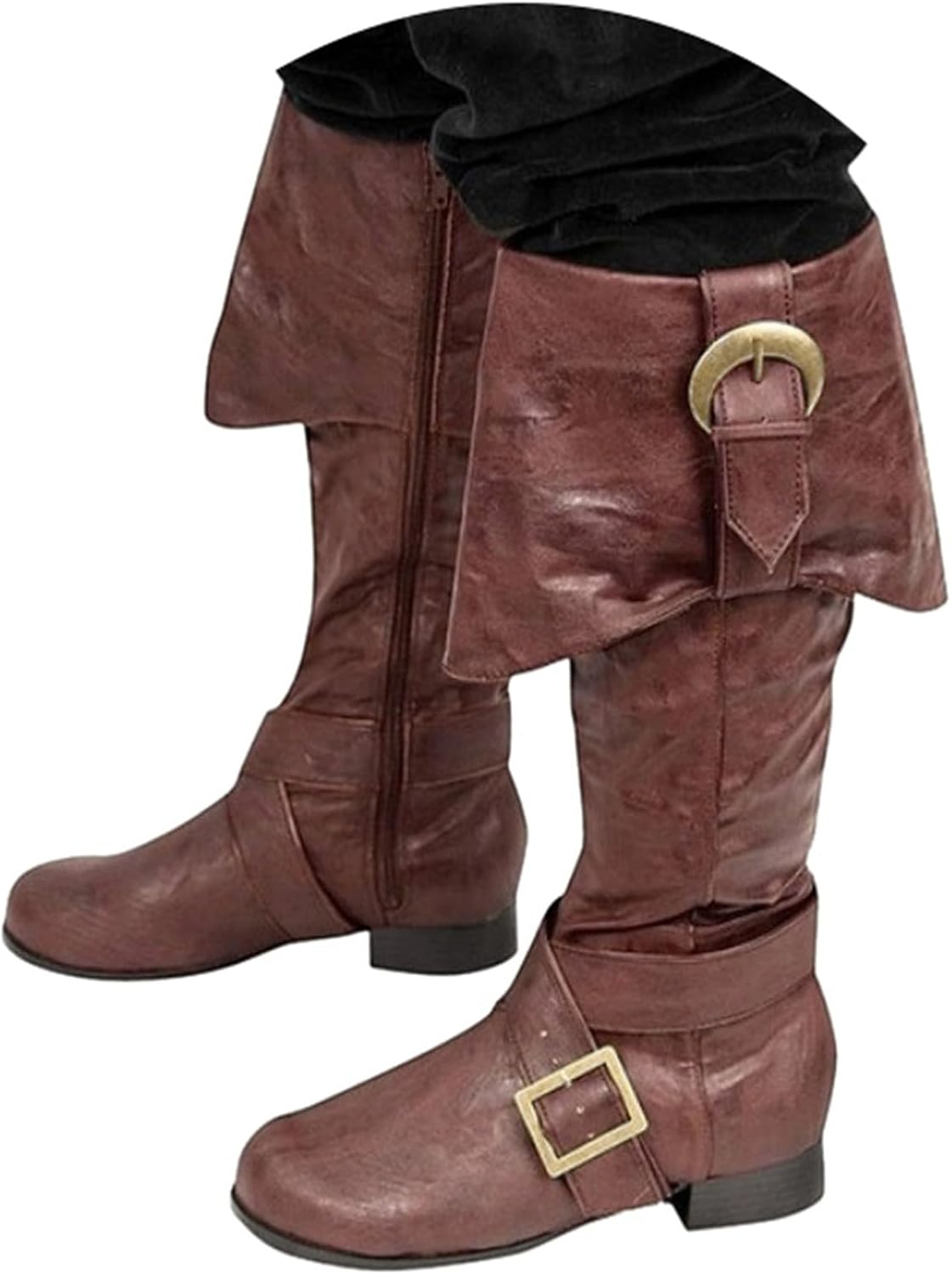 

Средневековые пиратские ботинки для мужчин, ренессансные стимпанк-пиратские ботинки, аксессуары для косплея, готики Хэллоуинского карнавала, рождественский викингский костюм, ретро-оксфордские кожаные туфли Generic, Coffee